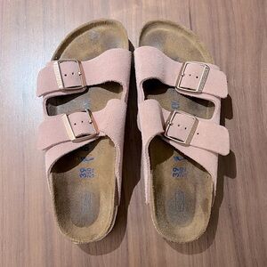 Women’s Birkenstock Arizona pink suede leather size 39